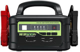 Yesper Monster Start P1 12V/24V jumpstarter, vooraanzicht met rode en zwarte accuklemmen