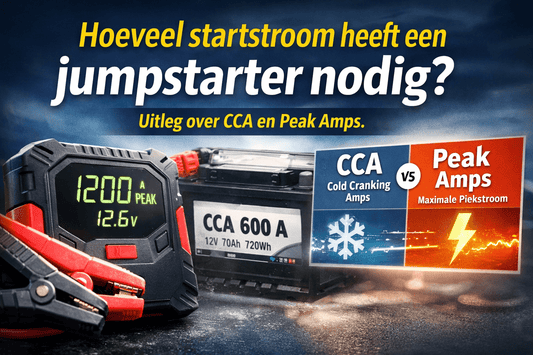 Hoeveel ampère jumpstarter nodig? CCA vs Peak Amps uitgelegd - Jumpstarter.nl