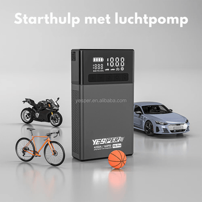 Yesper M6 Pro Jumpstarter met Fietspomp - Jumpstarter.nl