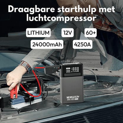 Yesper M6 Pro Jumpstarter met Fietspomp - Jumpstarter.nl