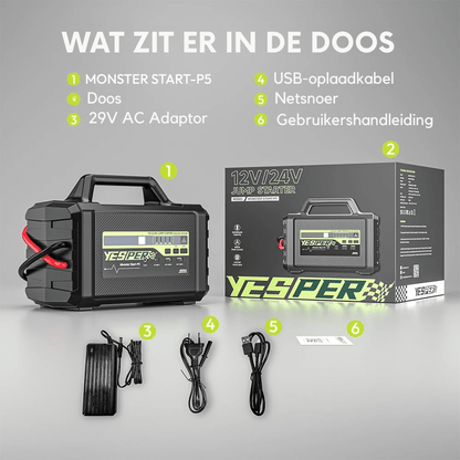 Yesper P5 Monster Start Jumpstarter 12V/24V - Jumpstarter.nl
